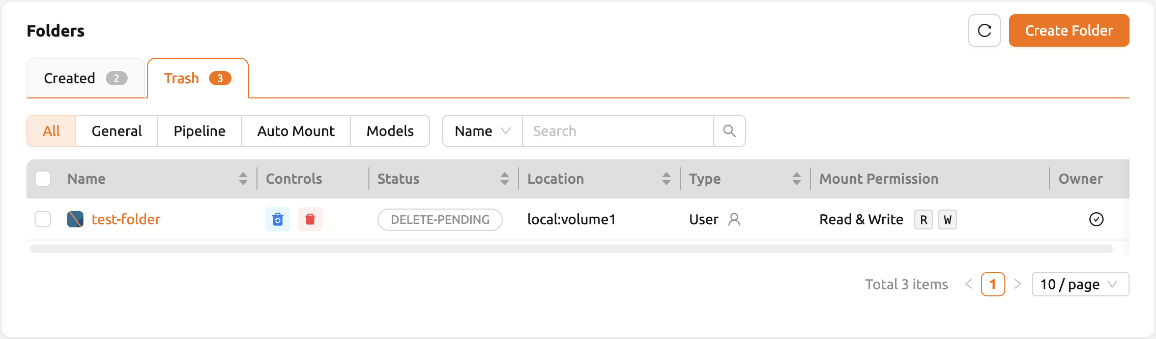 trash tab list