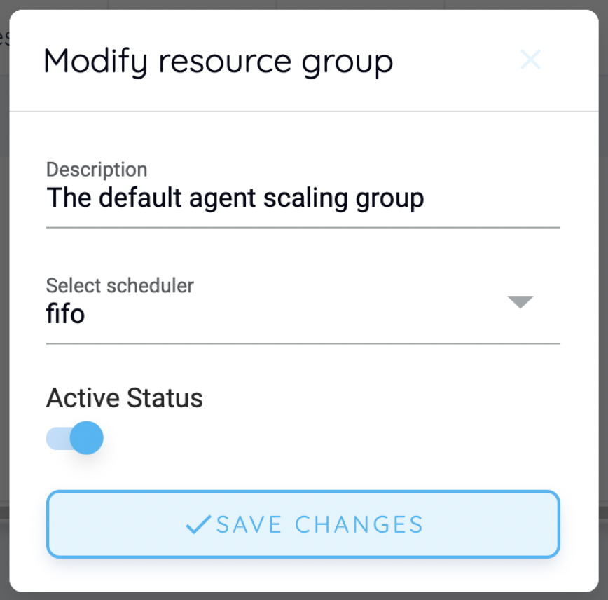 Modify resource group dialog