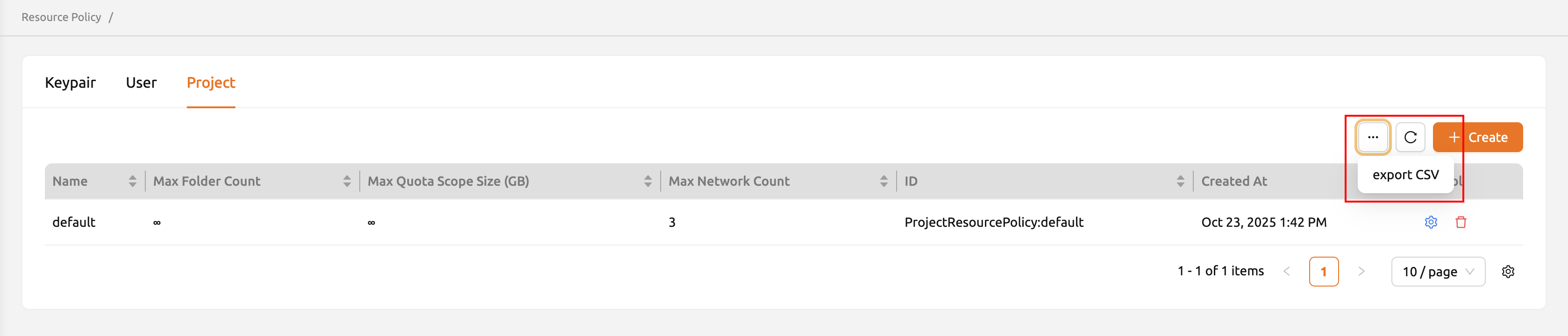 Keypair export